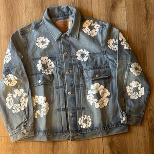 DENIM TEARS LEVI’S JEAN JACKET, LIGHT BLUE SIZE XL 100% AUTHENTIC NWT